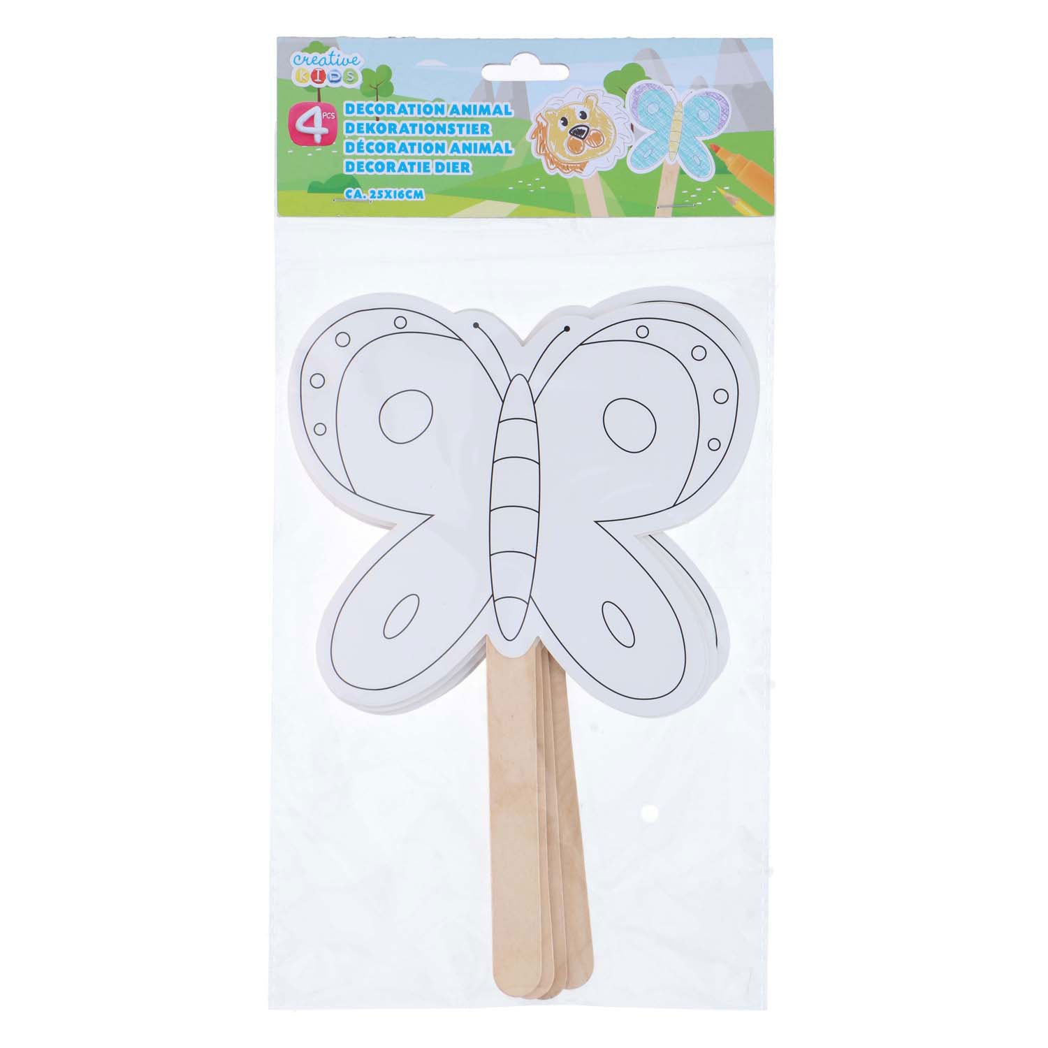 Masques décoratifs avec manche en bois, 4 pcs.
