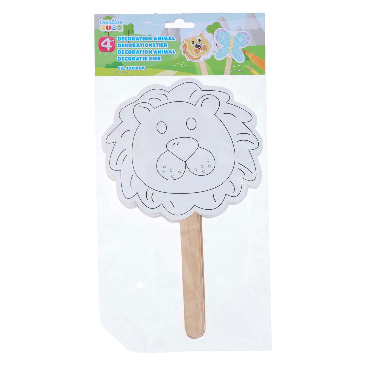 Masques décoratifs avec manche en bois, 4 pcs.