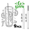 Pailles en bambou, 9 pcs.