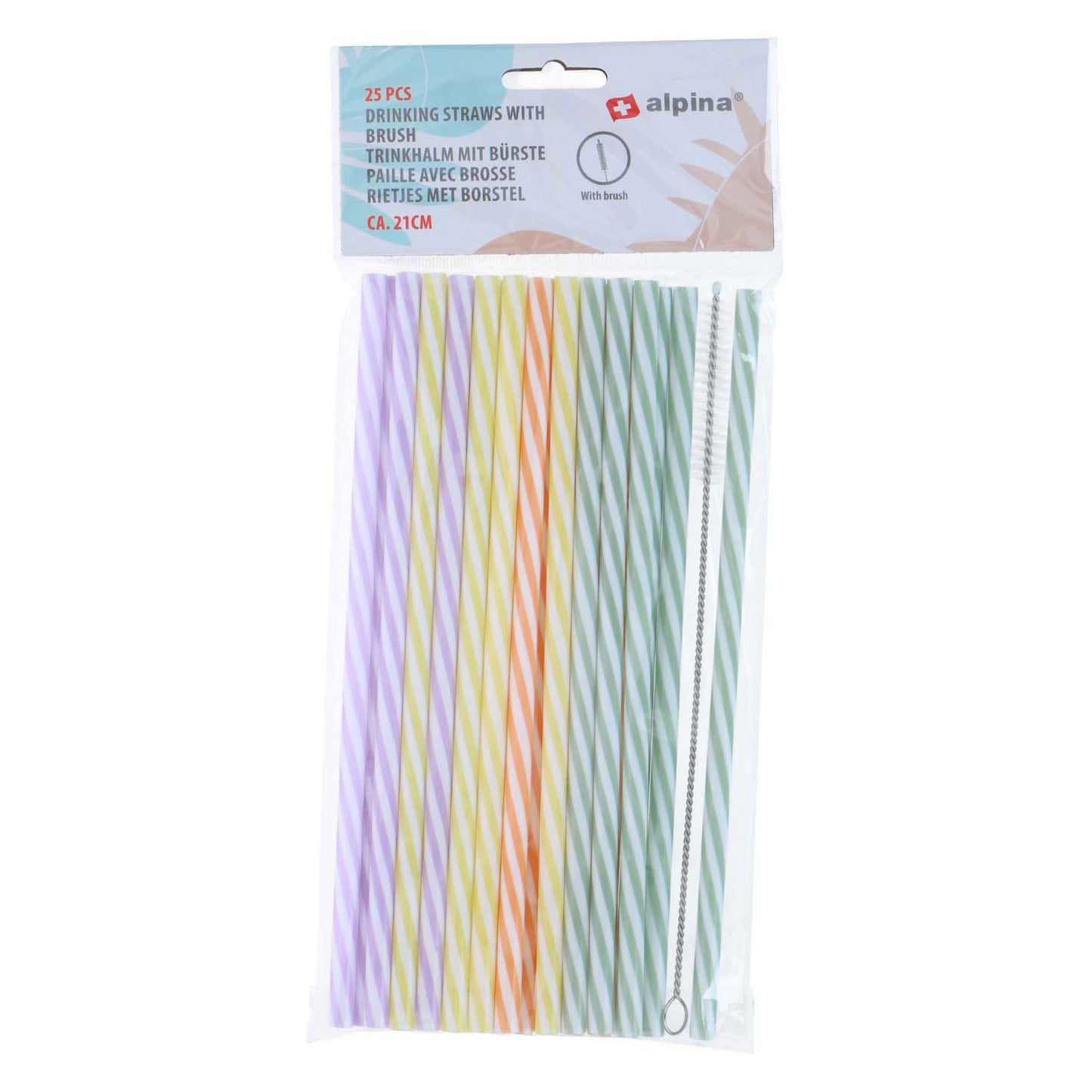 Pailles réutilisables avec brosse, 25 pcs.