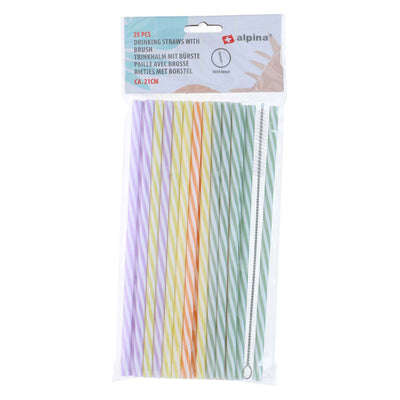 Pailles réutilisables avec brosse, 25 pcs.