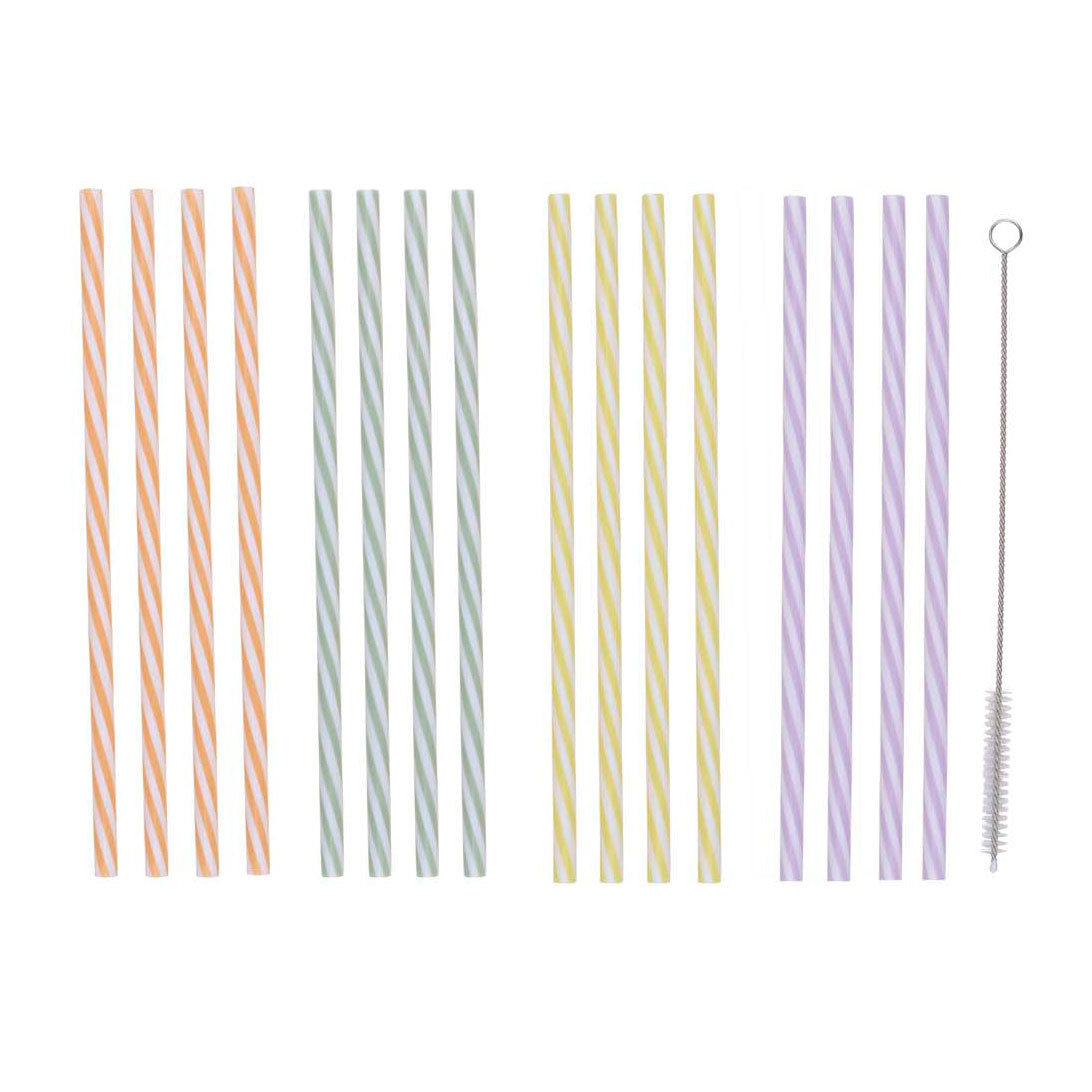 Pailles réutilisables avec brosse, 25 pcs.