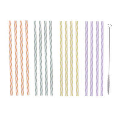 Pailles réutilisables avec brosse, 25 pcs.