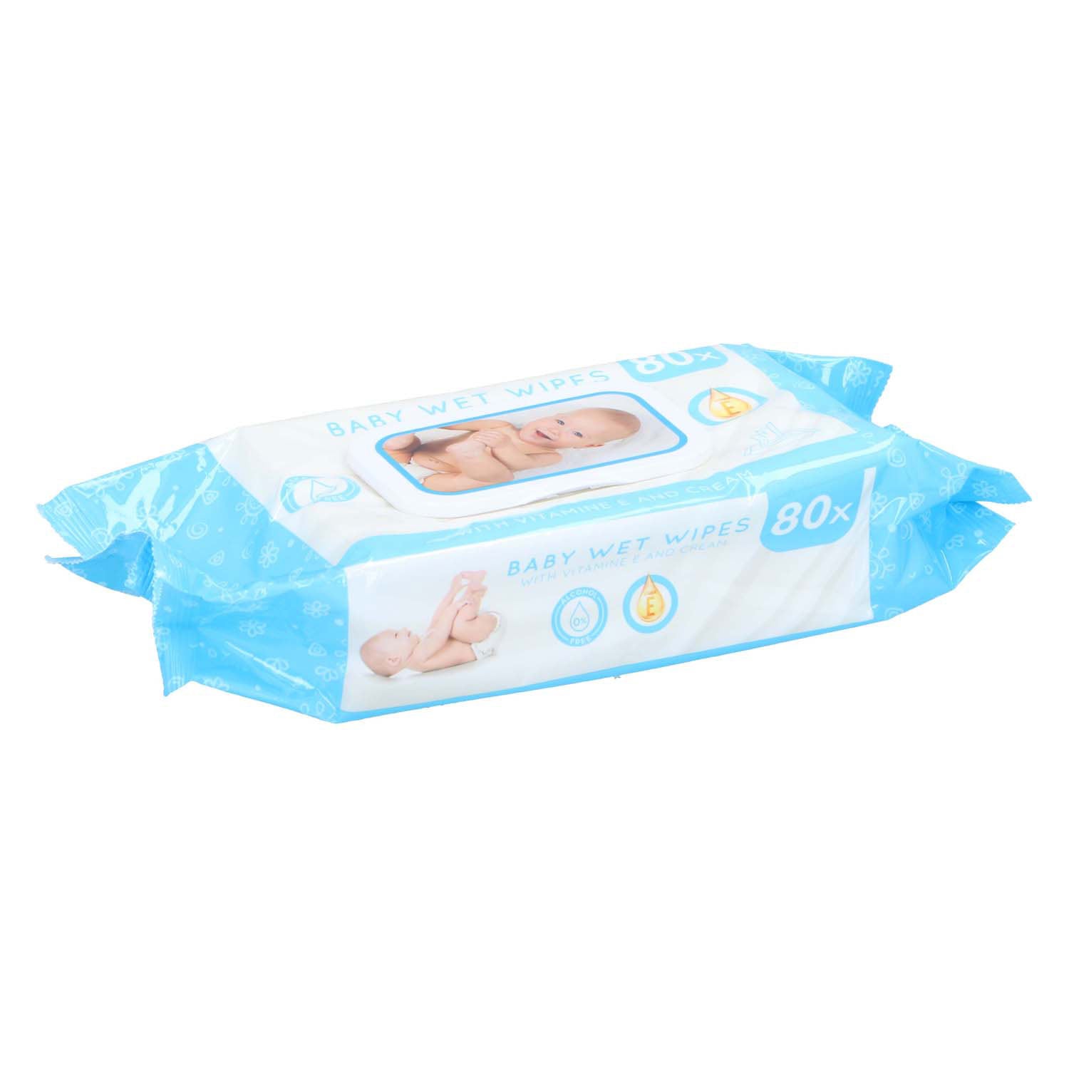 Lingettes humides pour bébé, 80 pièces par paquet