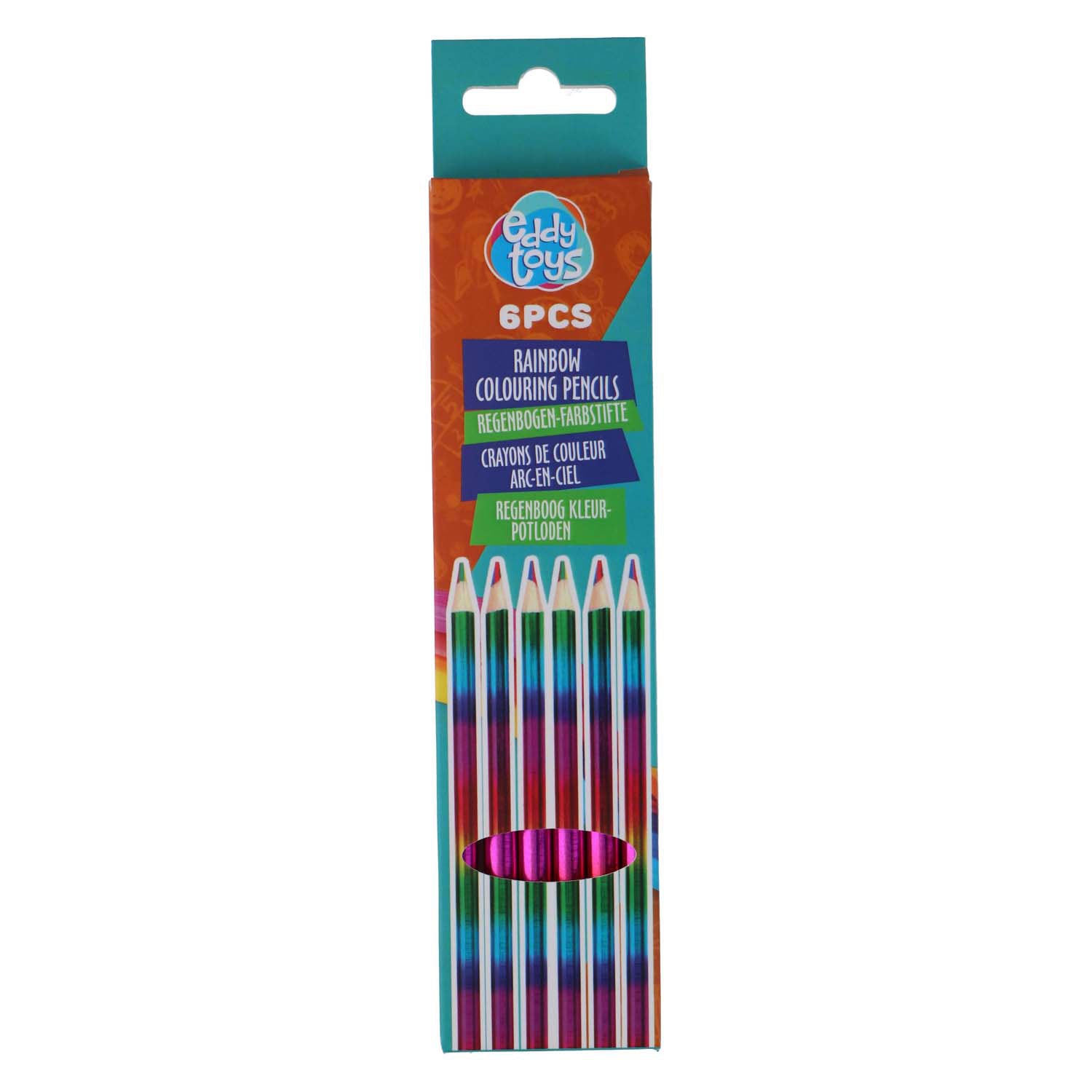 Crayons de couleur arc-en-ciel 4 en 1, 6 pcs.