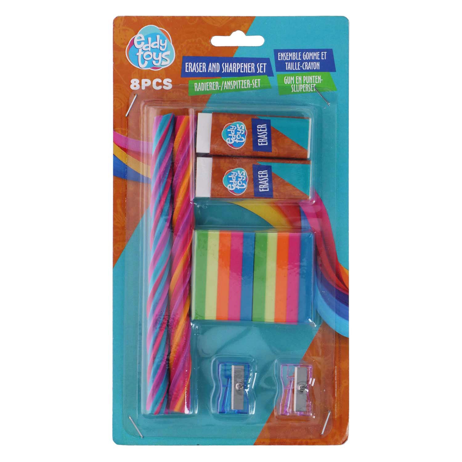 Ensemble gomme et taille-crayon, 8 pcs.