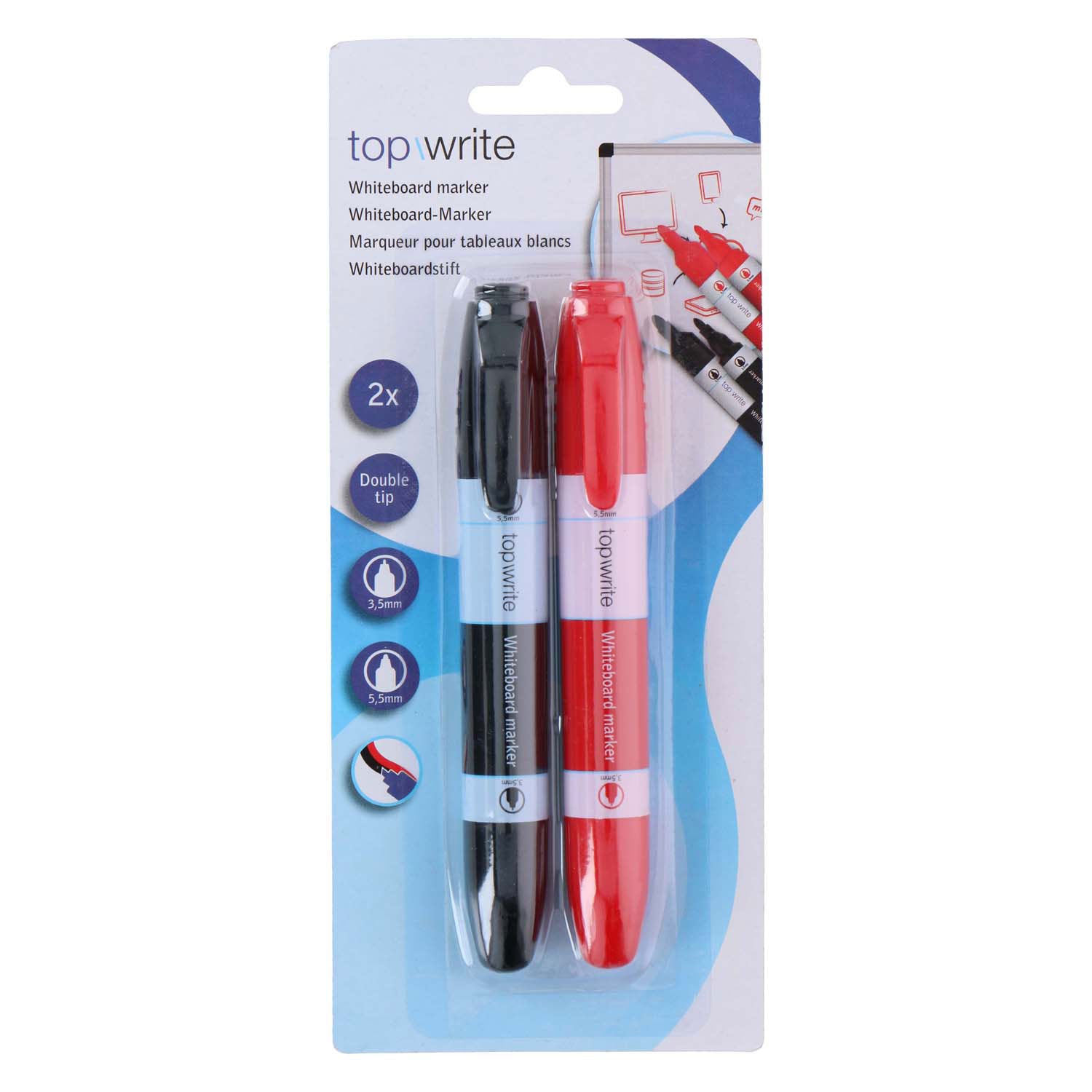 Marqueur pour tableau blanc, 2 pcs.