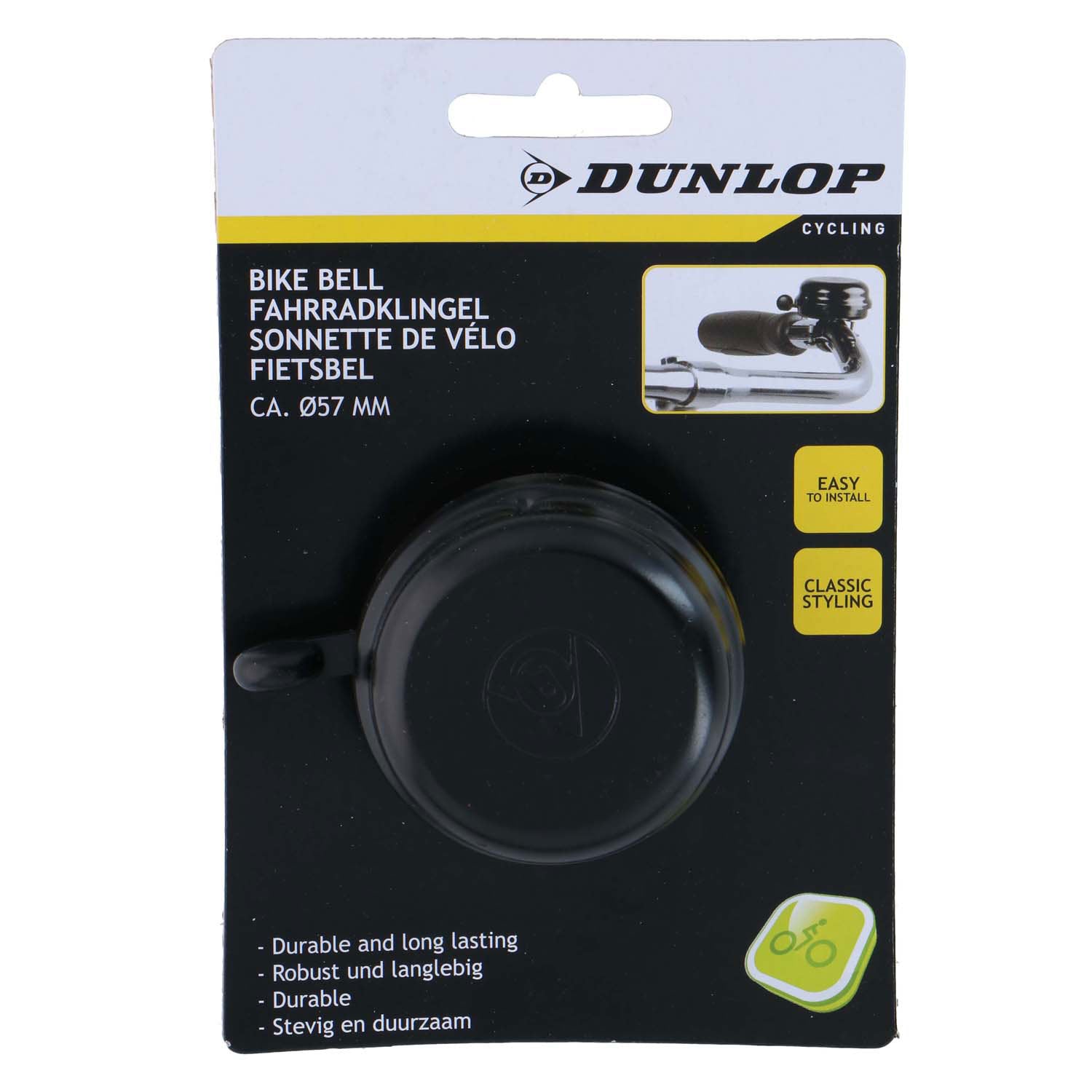 Dunlop sonnette de vélo noir 57mm