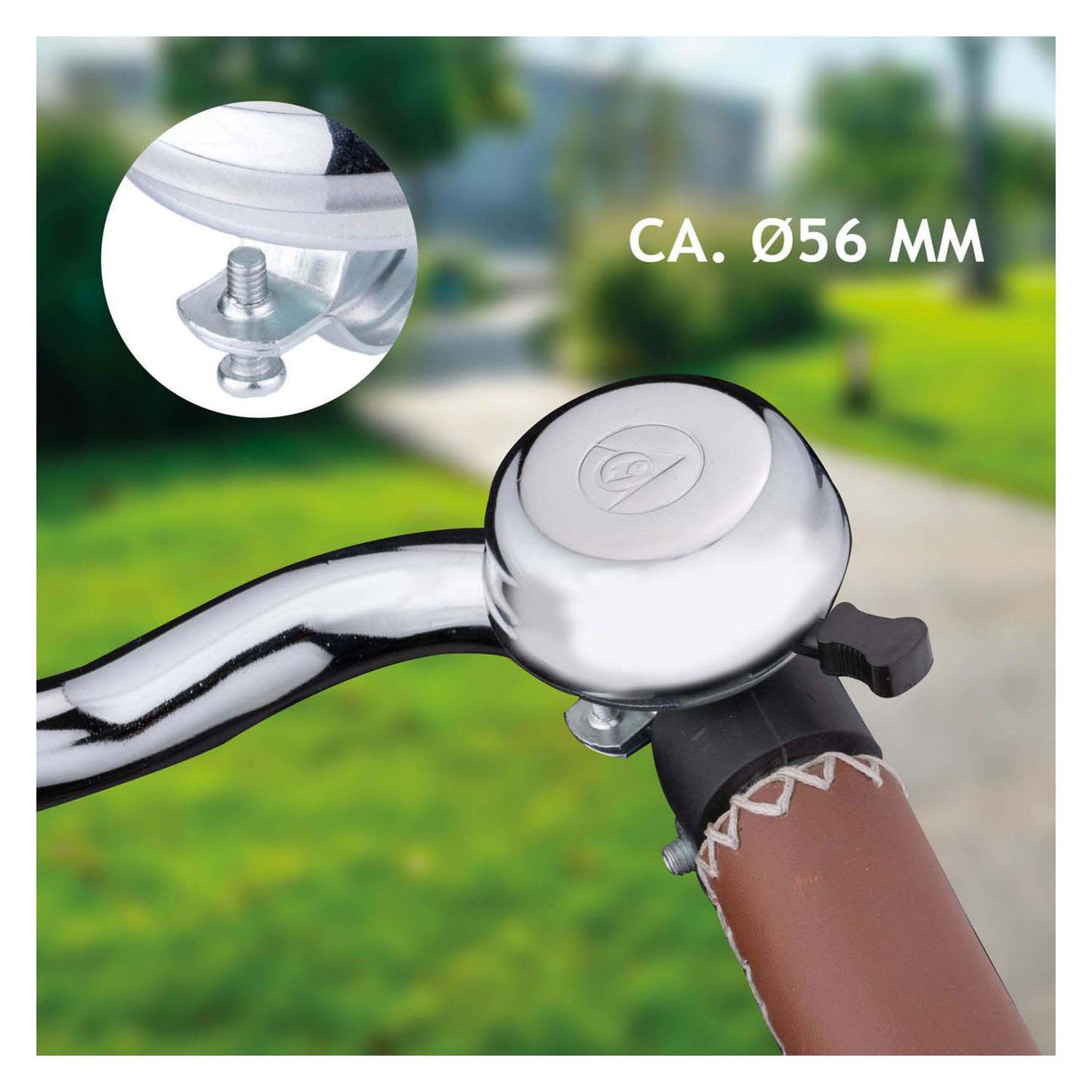 Cloche de vélo classique en argent
