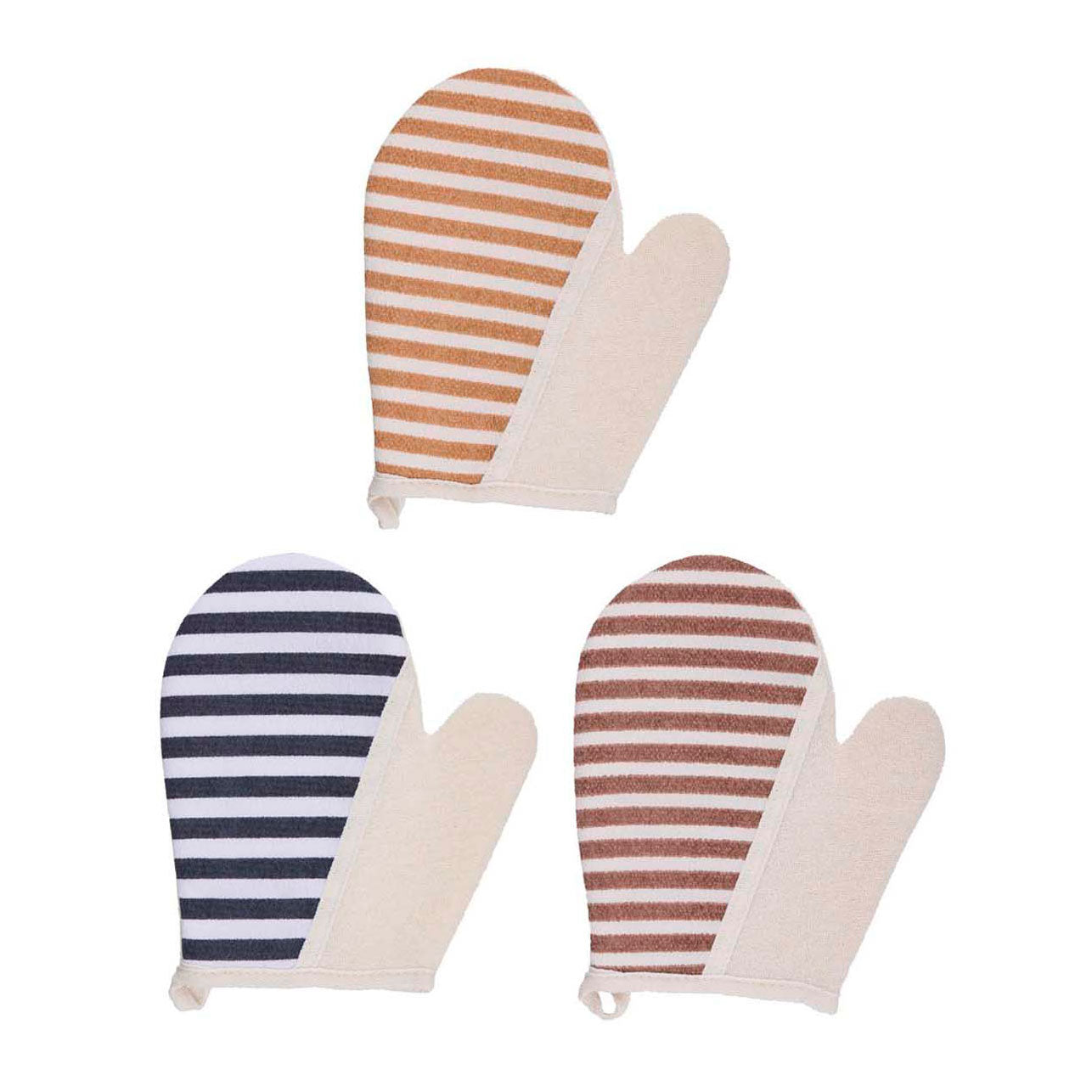 Rayures des gants de bain