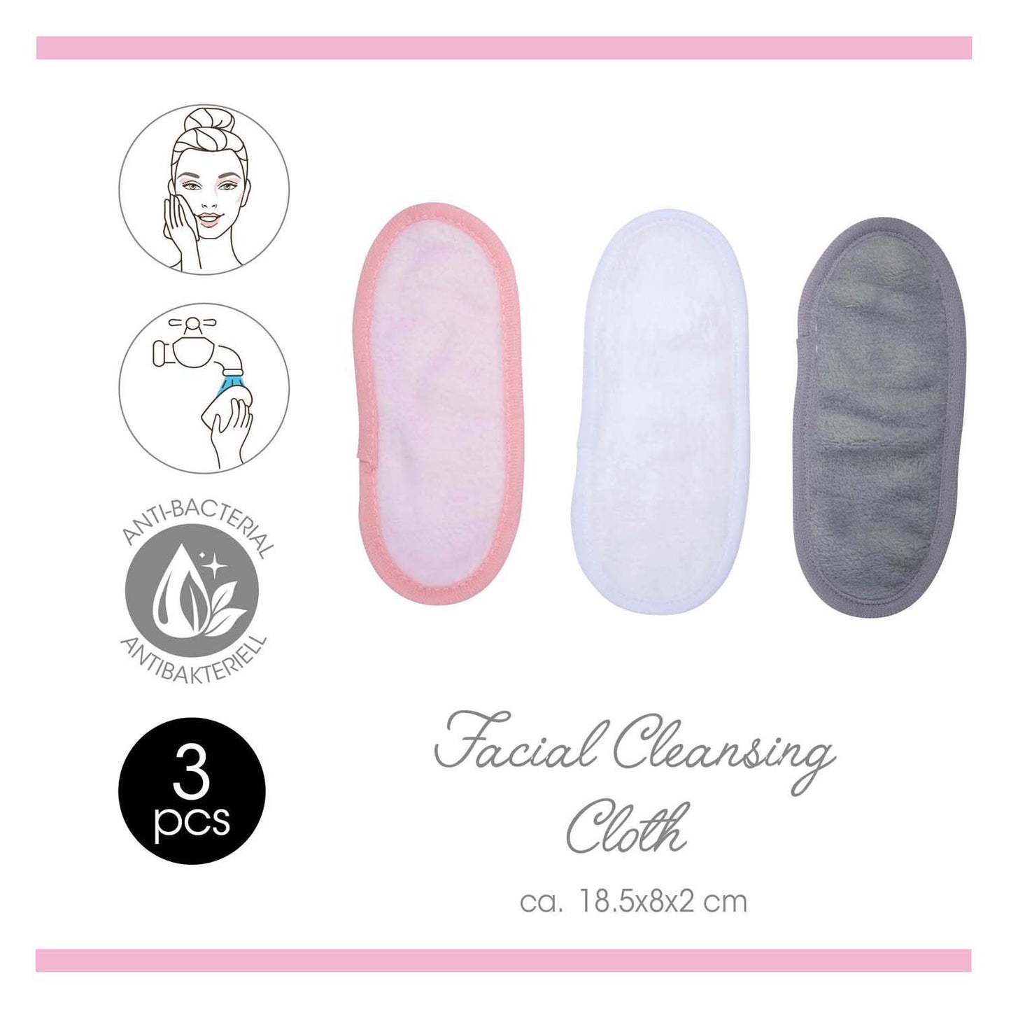Lingettes nettoyantes pour le visage, 3 pcs.