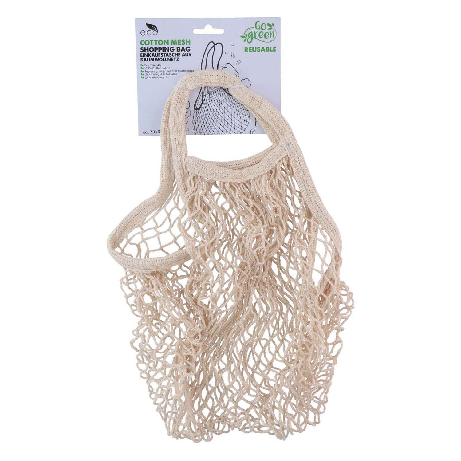 Sac shopping en maille de coton, 39x39x3cm