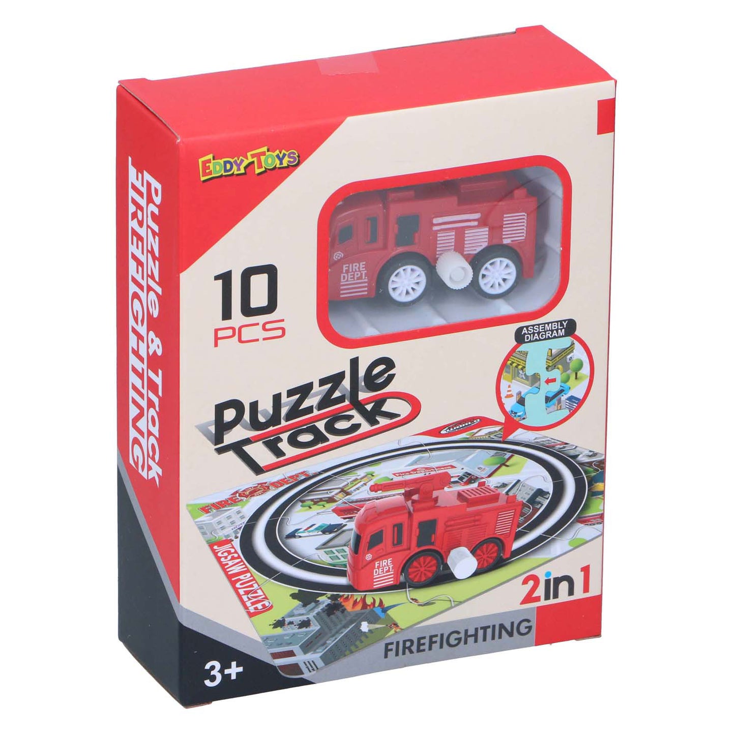 Puzzle de piste 2 en 1 avec voiture, 9 pcs.