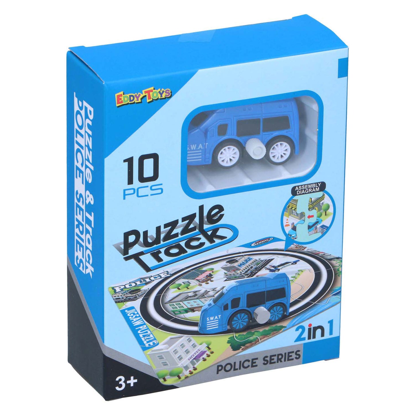 Puzzle de piste 2 en 1 avec voiture, 9 pcs.