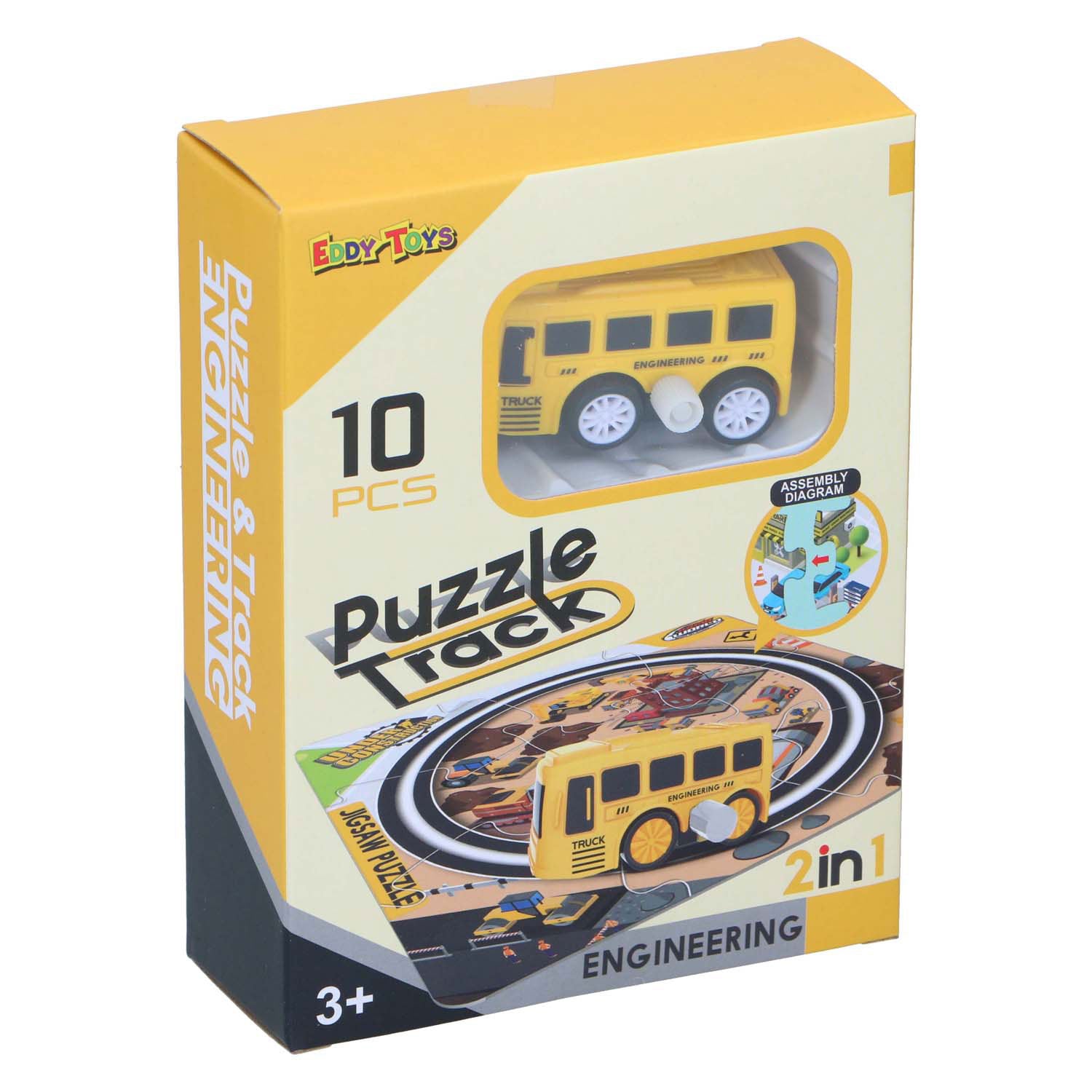Puzzle de piste 2 en 1 avec voiture, 9 pcs.