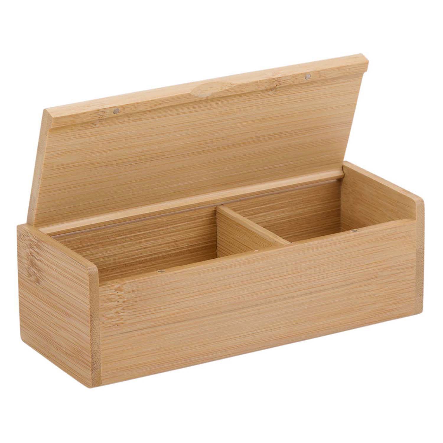 Boîte de rangement en bois avec couvercle, 16,5x6,5cm