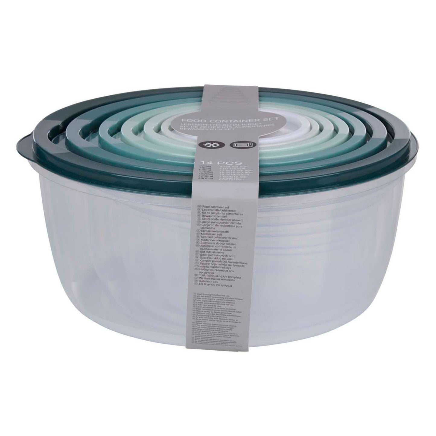 Boîte de rangement 6 pièces avec couvercle, ronde