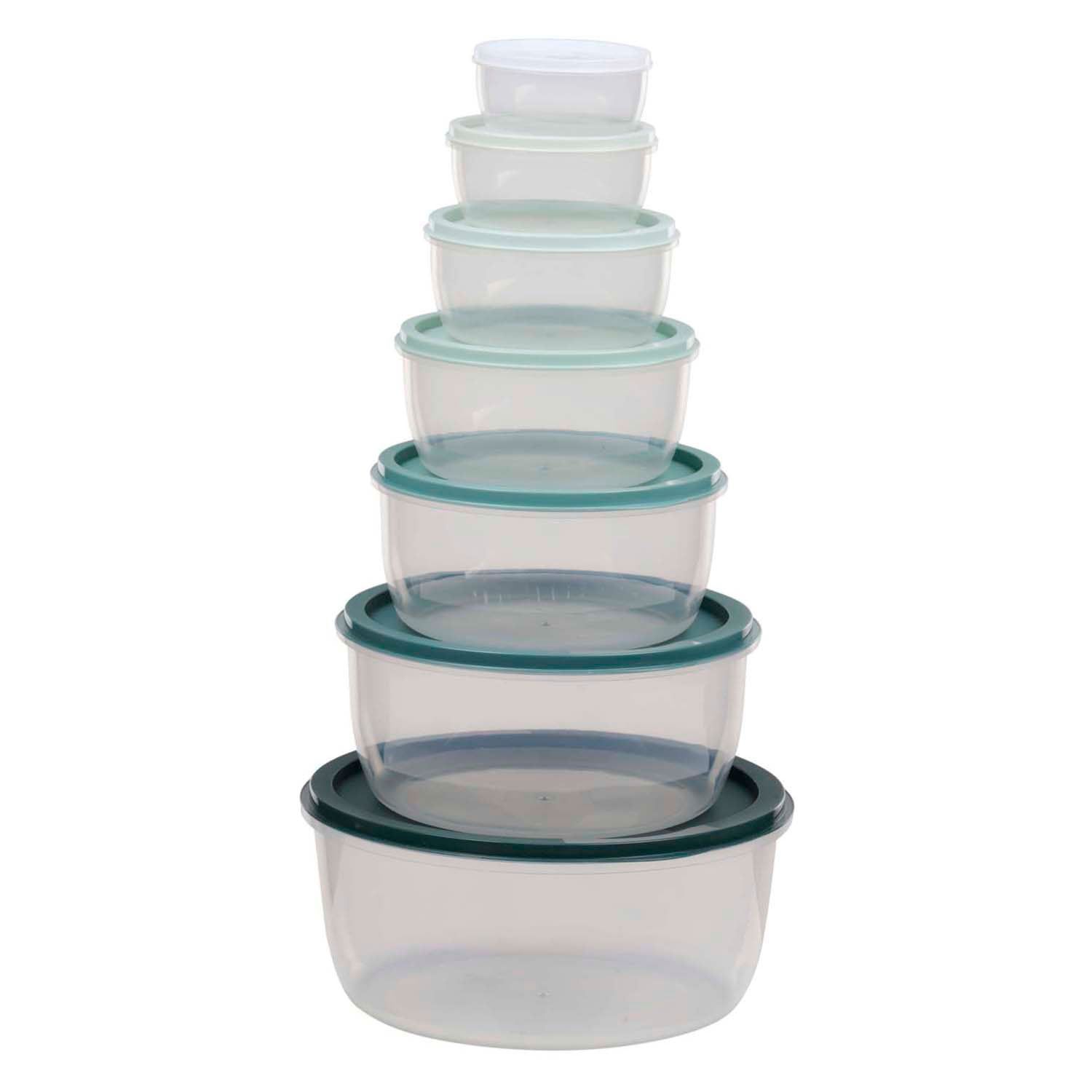 Boîte de rangement 6 pièces avec couvercle, ronde