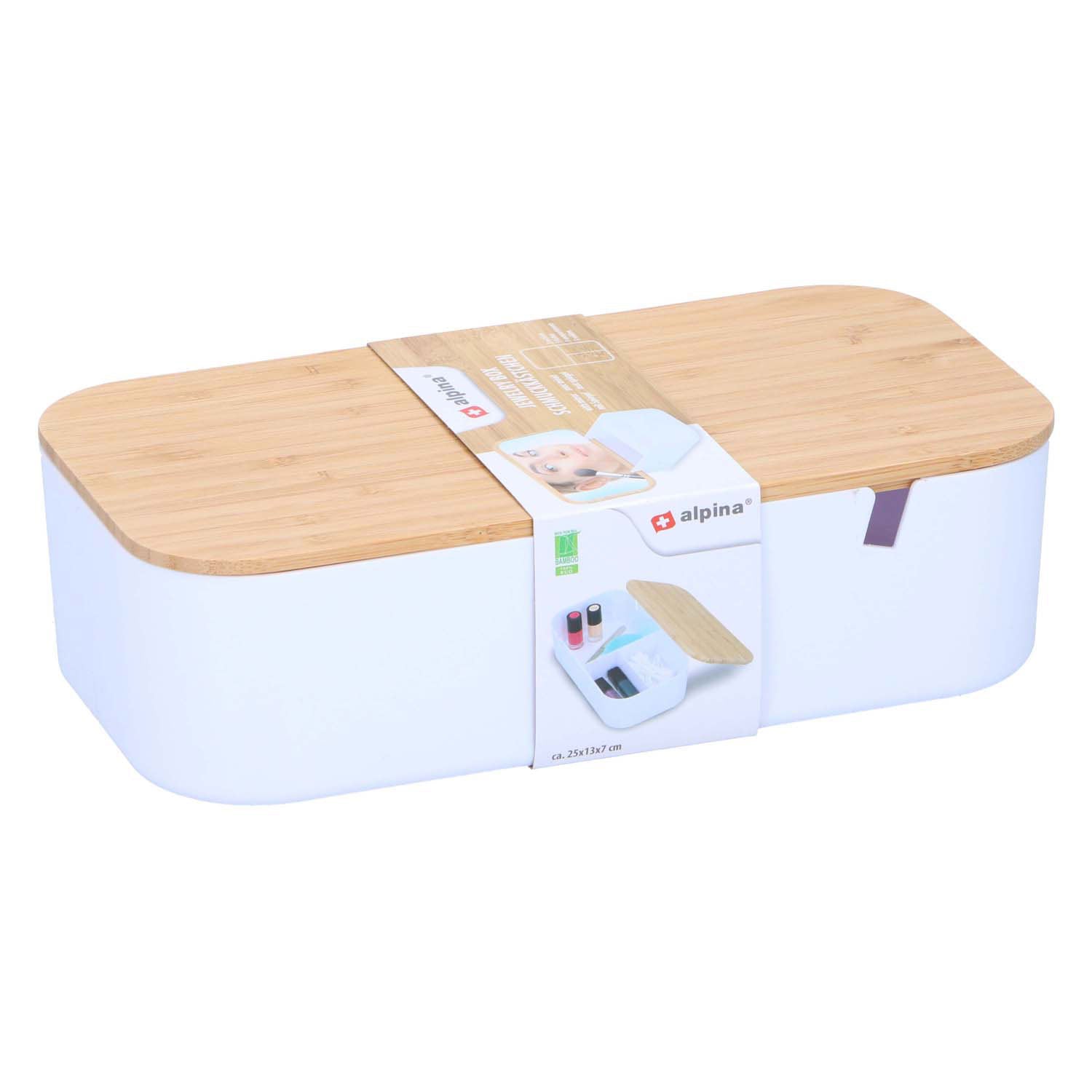 Rangement maquillage avec miroir, 25cm