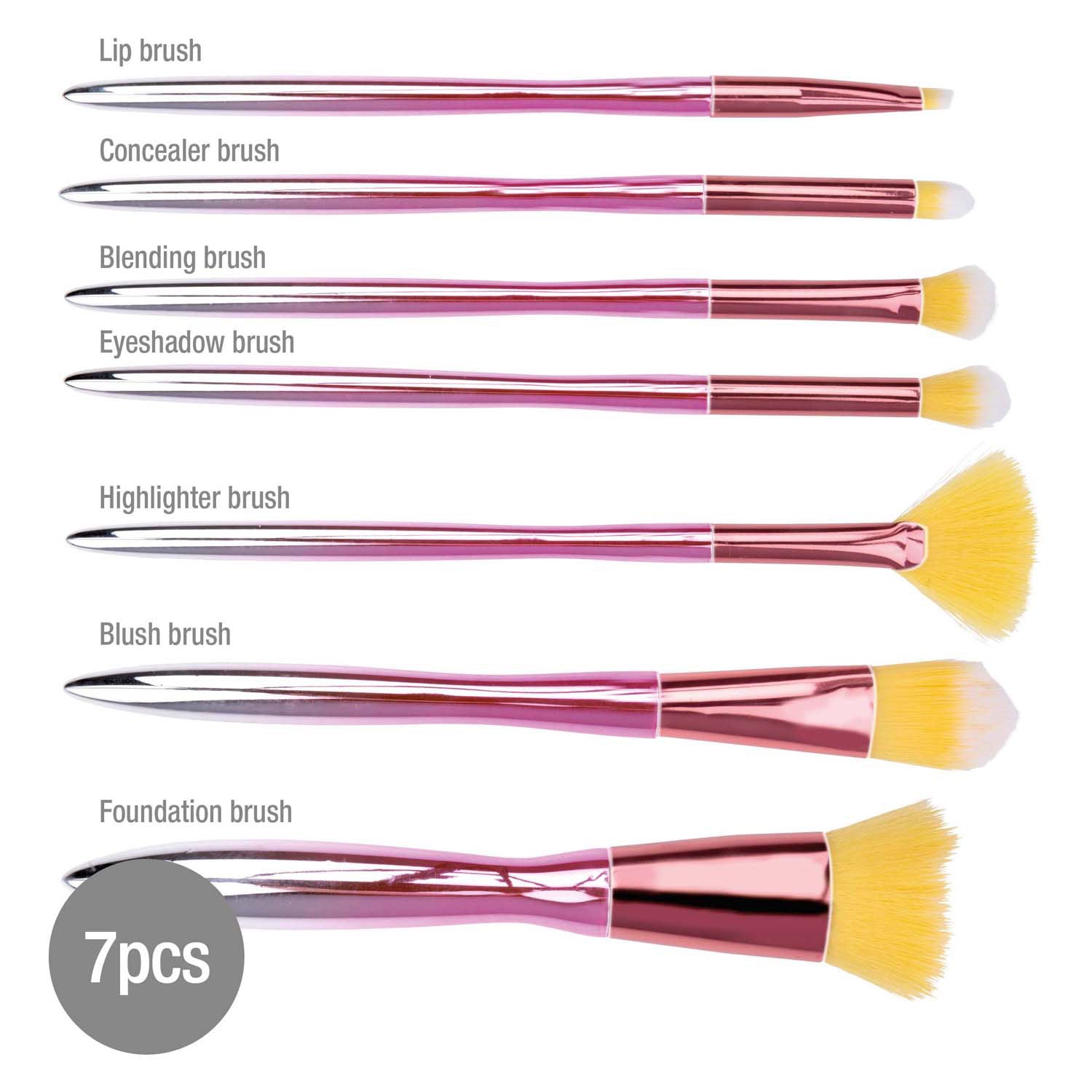 Pinceaux de maquillage, 7 pièces.