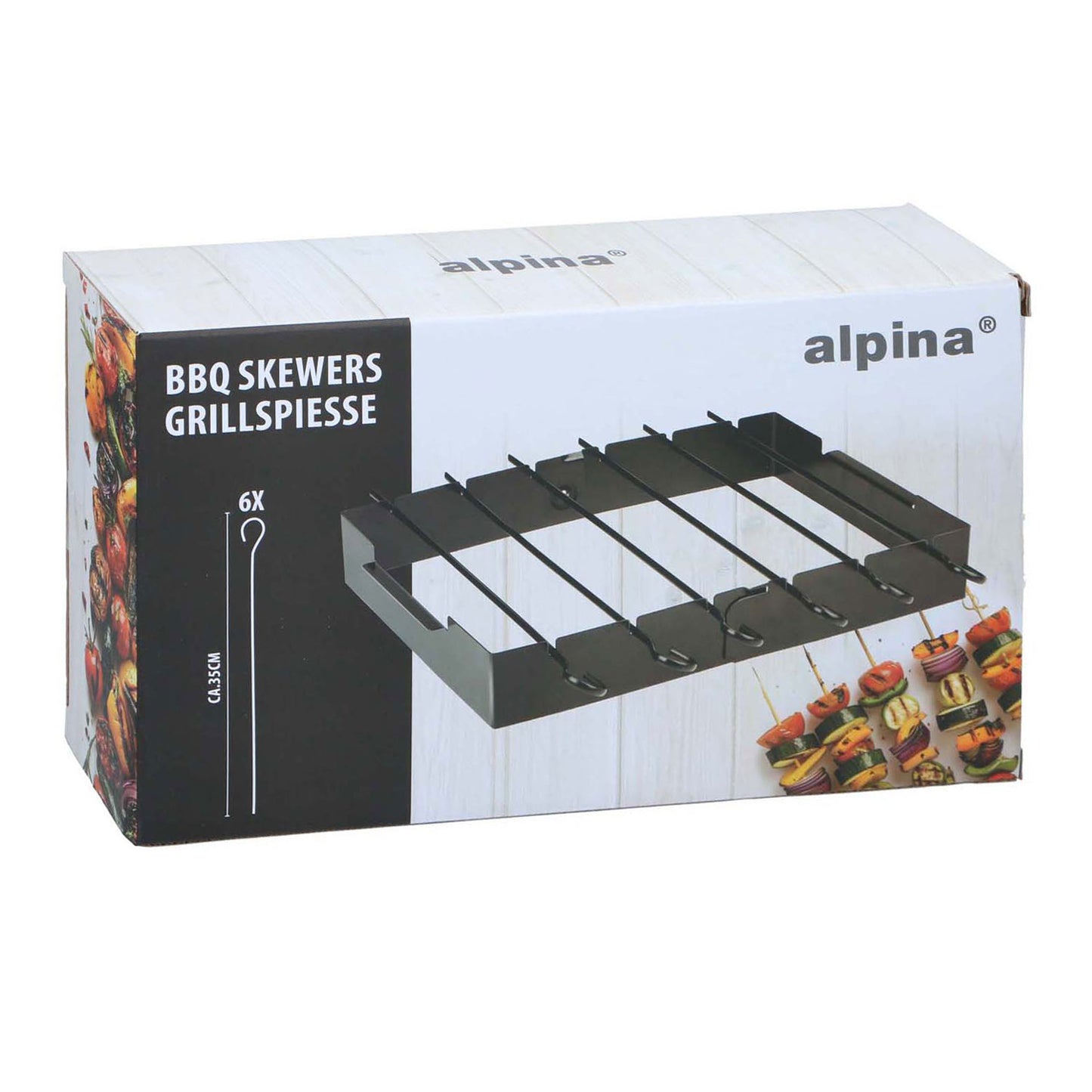Jeu de brochettes pour barbecue, 6 pcs.