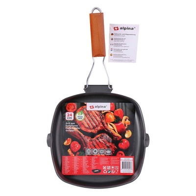 Poêle à griller pliable Alpina, 24x24 cm