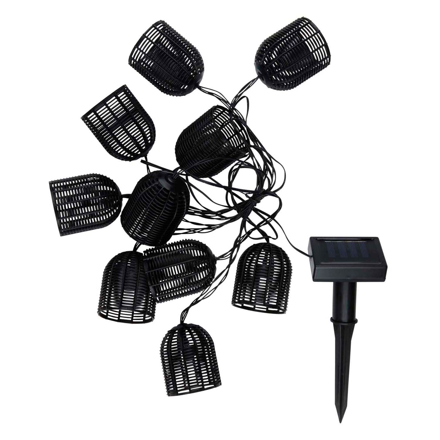 Cordon lumineux solaire noir, 420cm