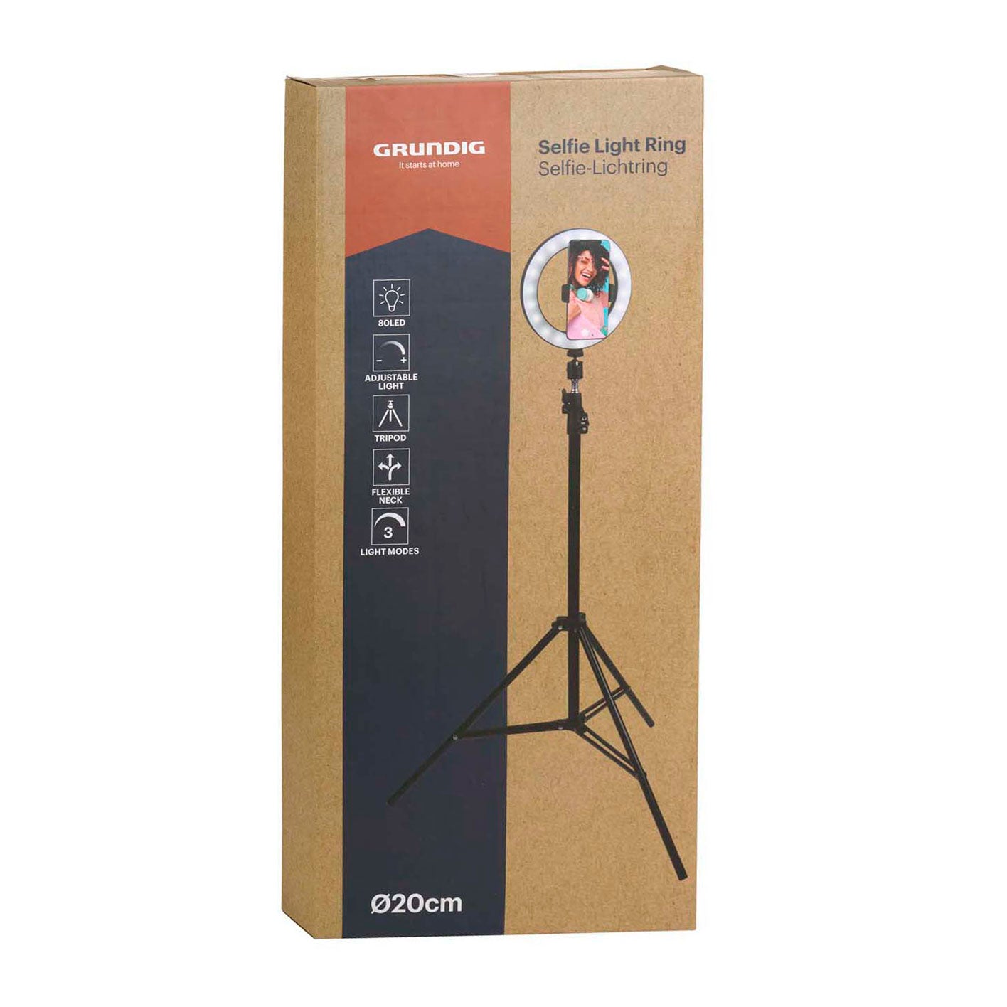 Lampe annulaire LED pour selfie 20cm