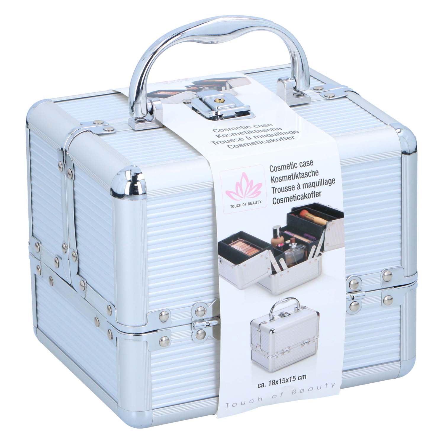Trousse de maquillage argent