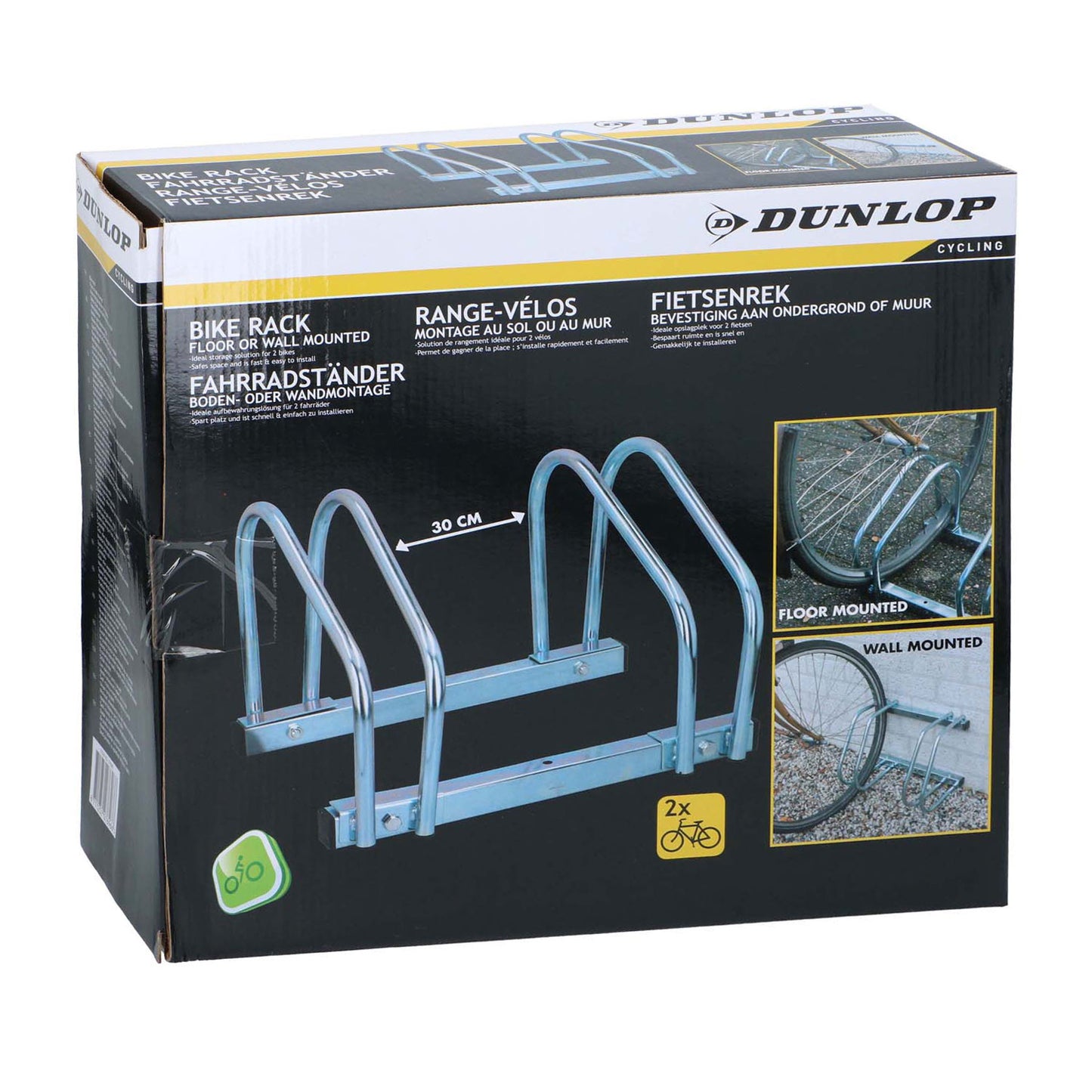 Support à vélos sur mur au sol, 2 vélos