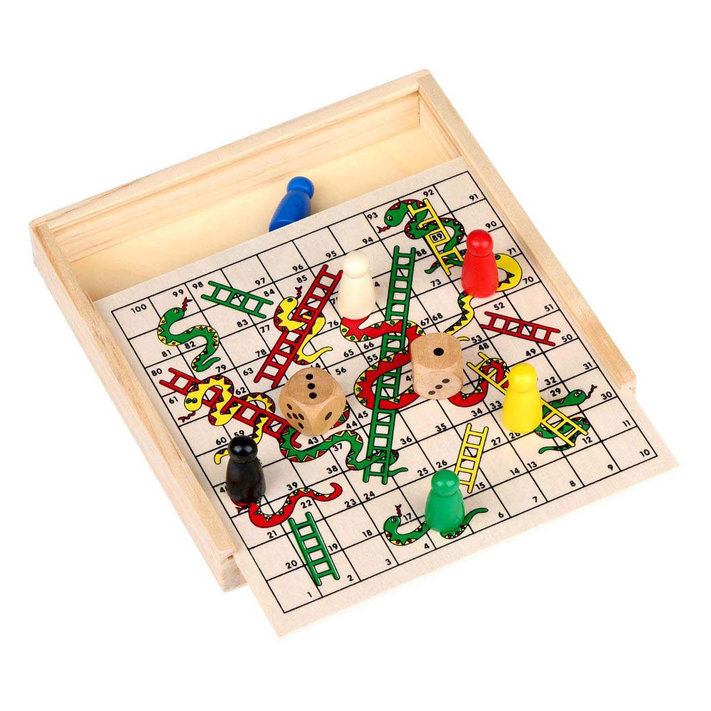 Jeu de serpents et d'échelles en bois
