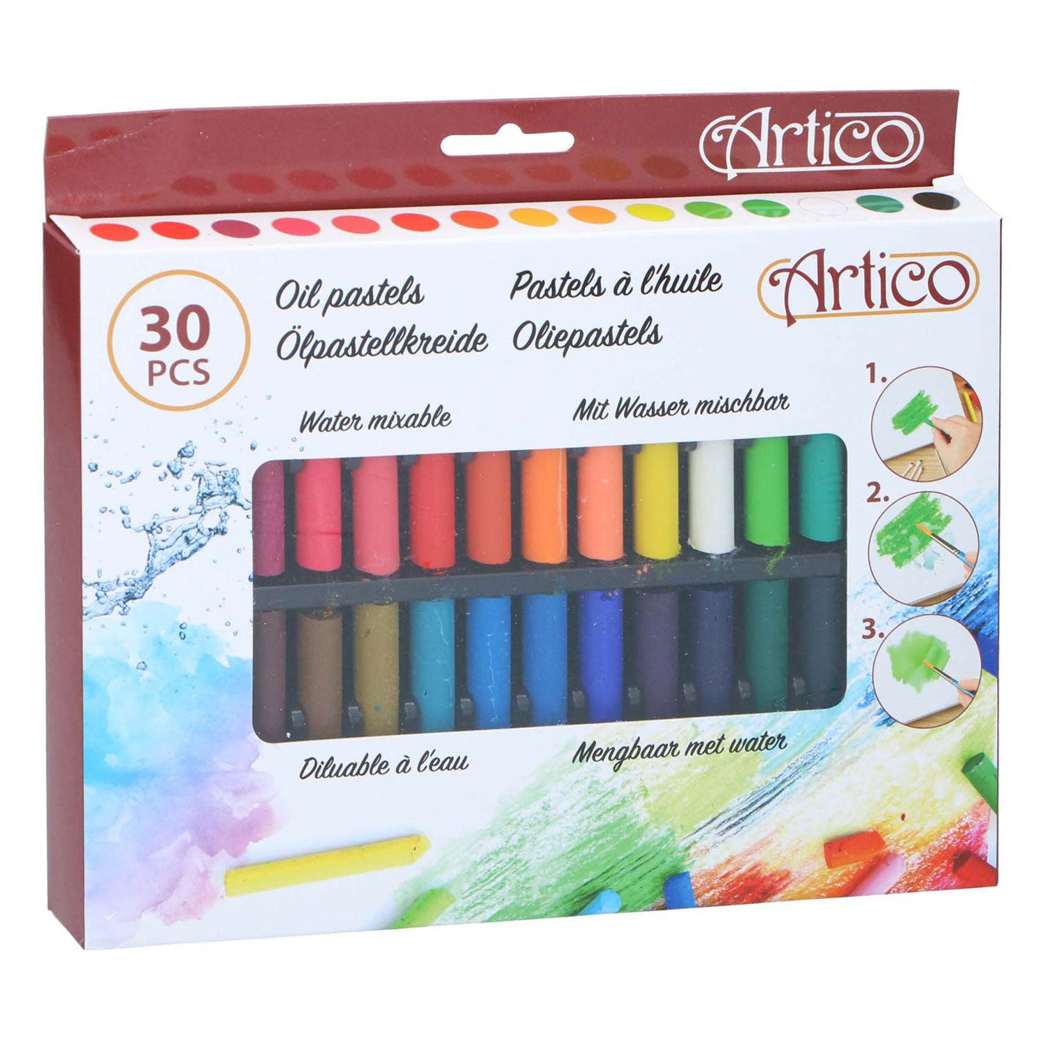 Pastels d'huile, ensemble de 30 couleurs