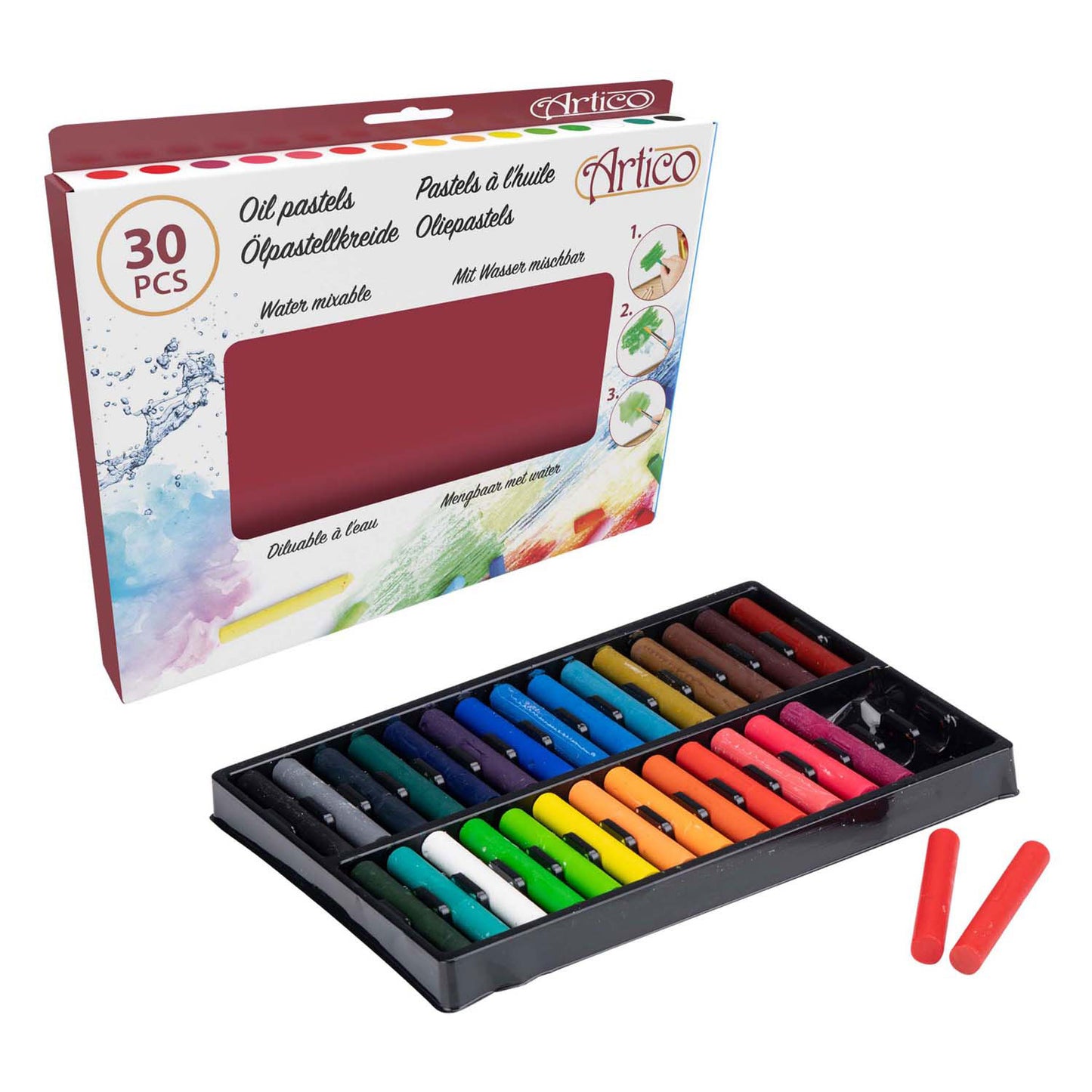 Pastels d'huile, ensemble de 30 couleurs
