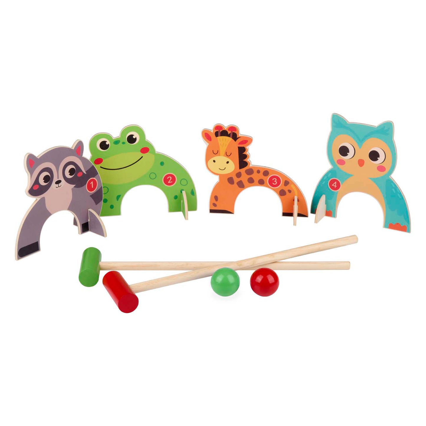 Animaux de jeu de croquet en bois, 8dlg.