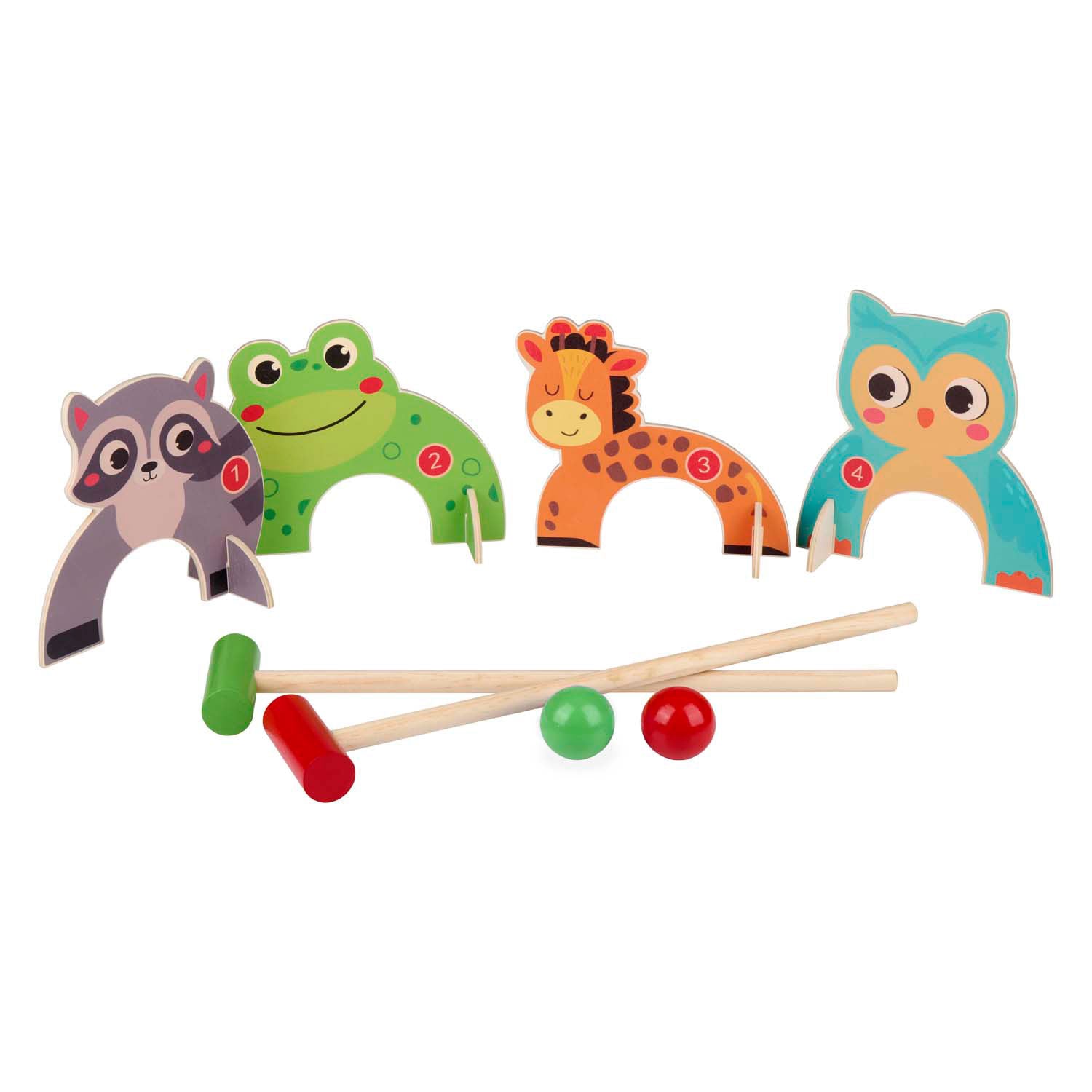 Animaux de jeu de croquet en bois, 8dlg.
