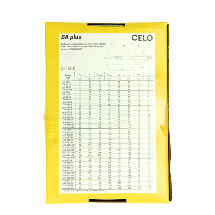 Celo 1066922 - ancrage rapide ba plus 12-150 50 galvanisé 20 pièces | 2 pièces