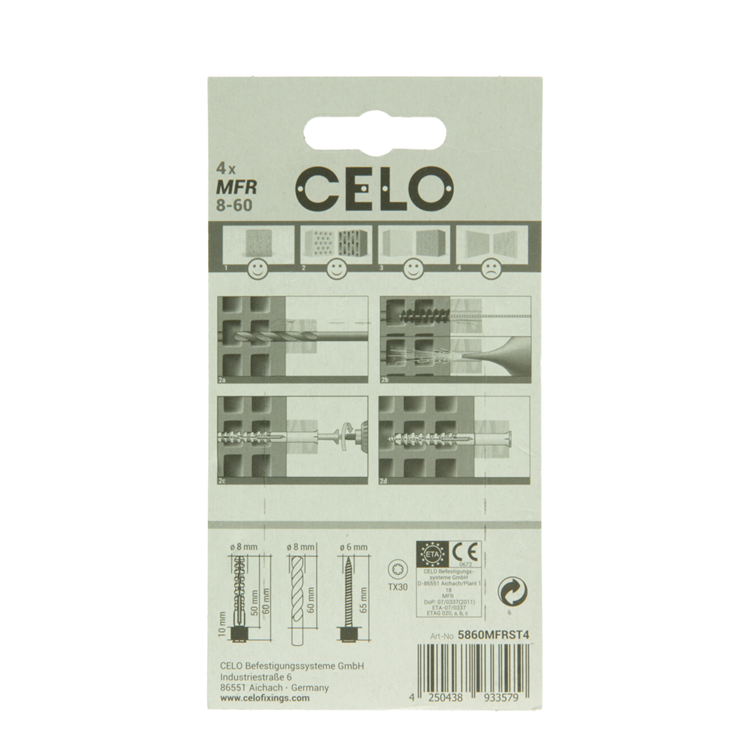 Celo 1065488 - bouchon de fenêtre multifonctionnel mfr 8-60 sb tx | 5 pièces