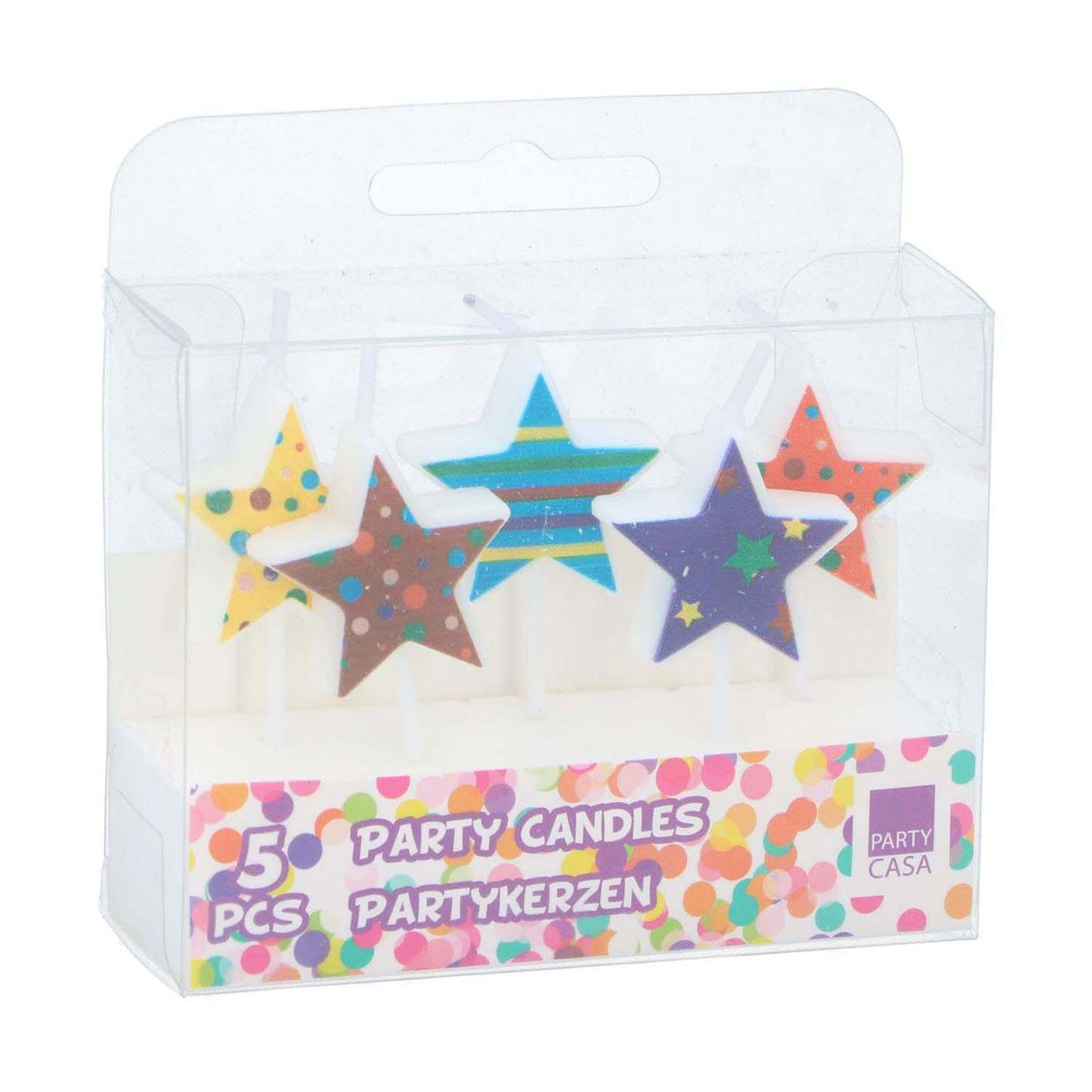 Bougies de fête en forme d'étoile, 5 pcs