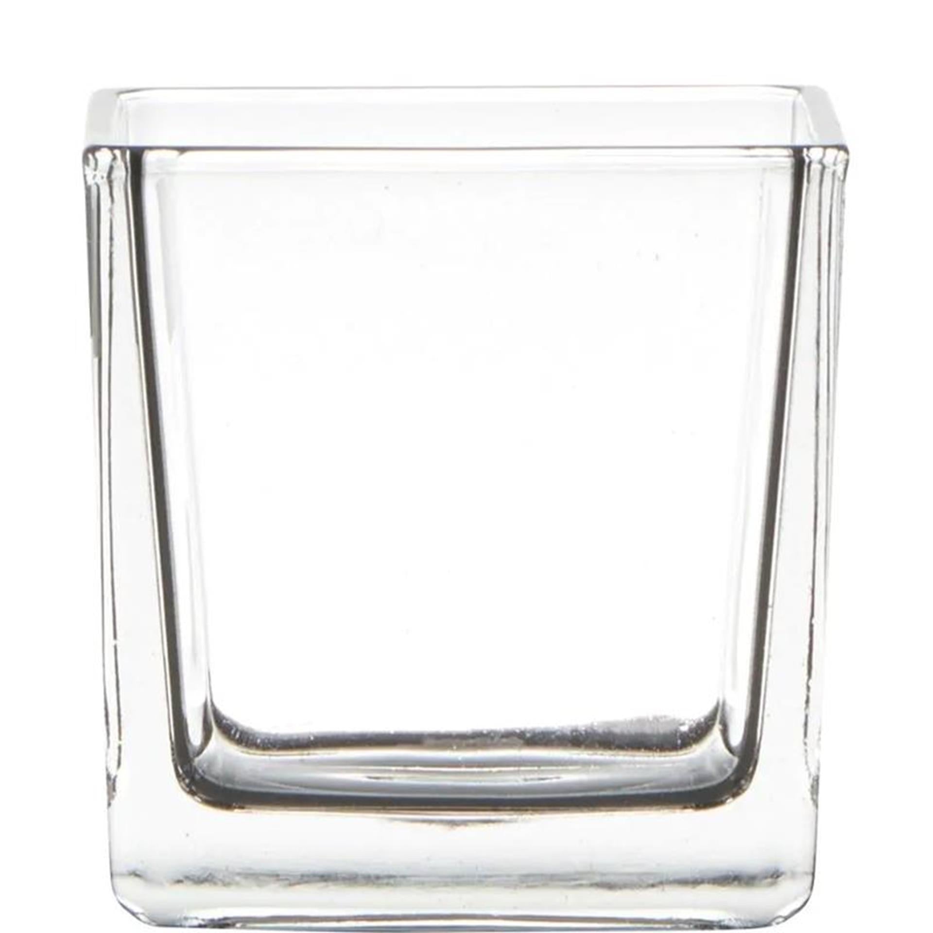 Vase cube en verre hachette 8x8x8cm