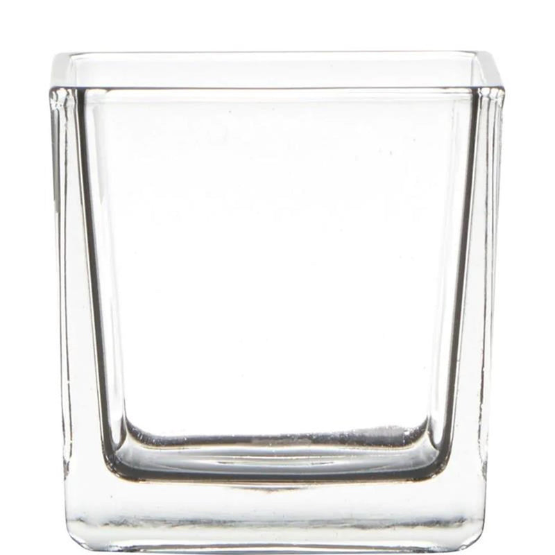 Vase cube en verre hachette 8x8x8cm
