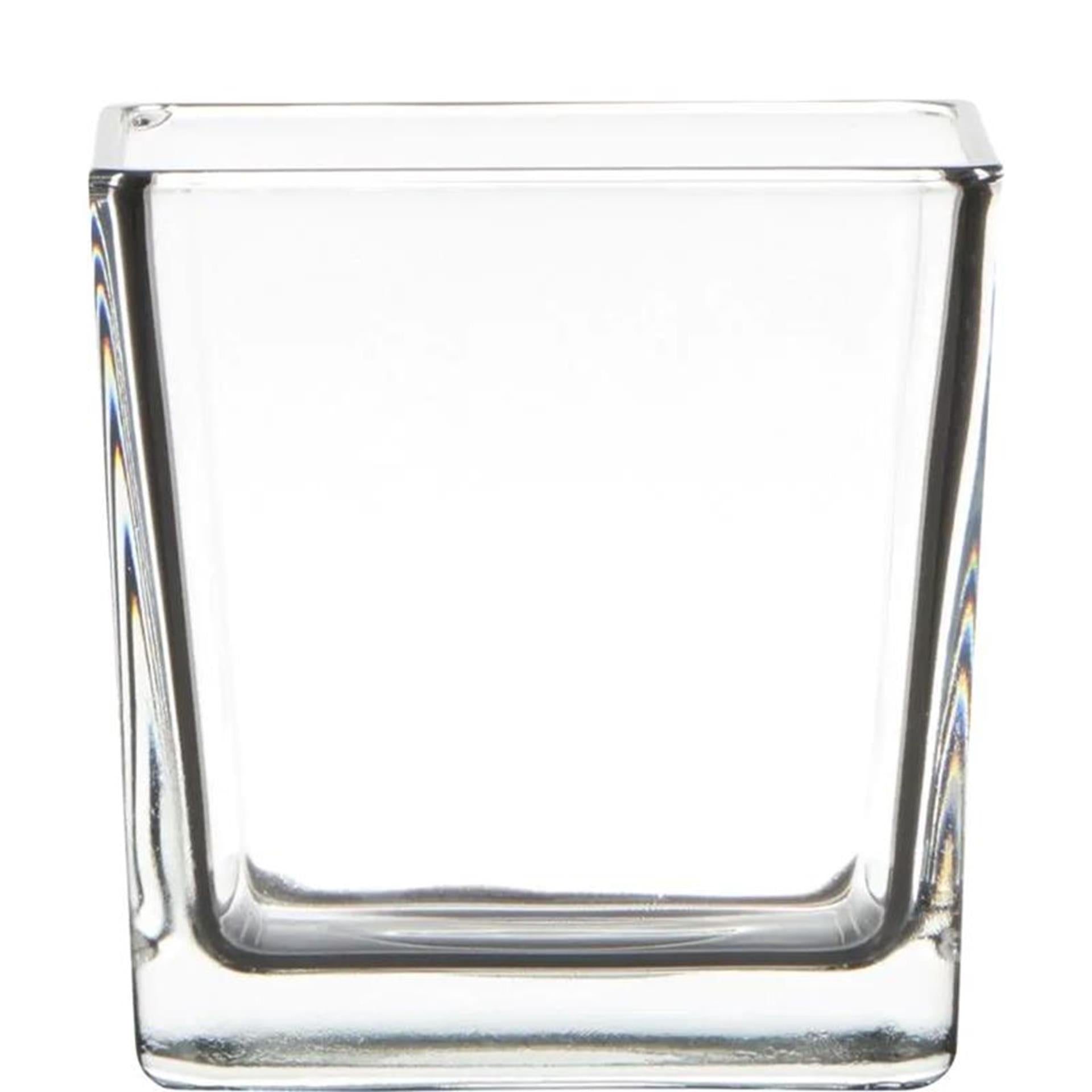 Vase cube en verre hachette 10x10x10cm