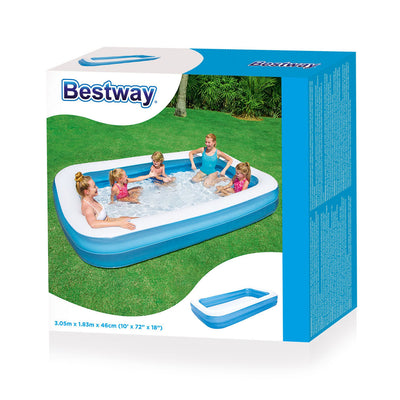 Bestway Family Pool Pish 2 Bords Rectangle 305 Bleu