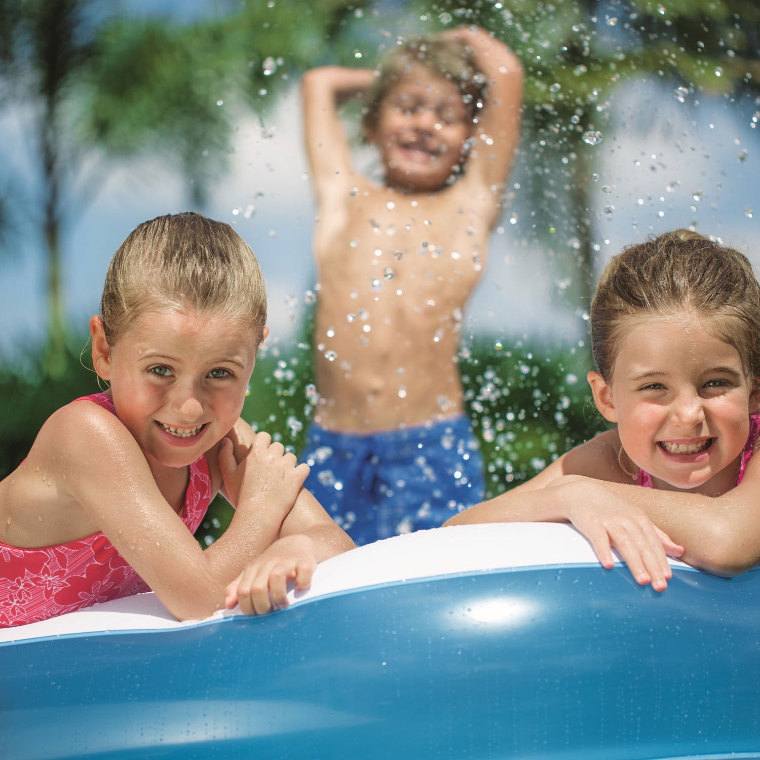 Bestway Family Pool Pish 2 Bords Rectangle 305 Bleu
