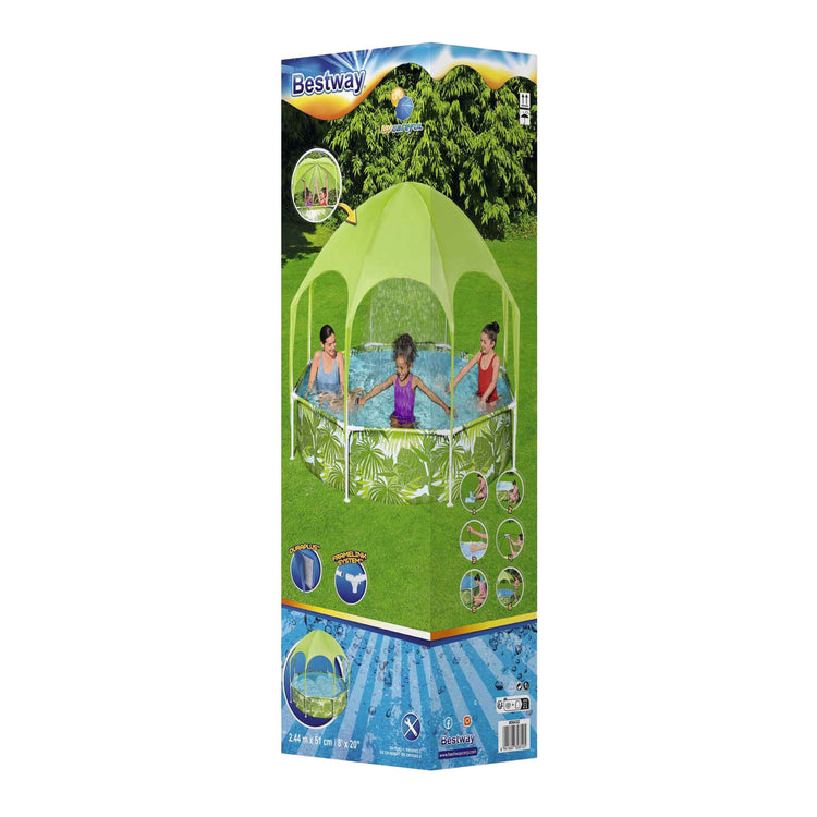 Bestway My First Frame Pool Pool Splash-in-Shade Play Round avec UV Avent, 244 cm