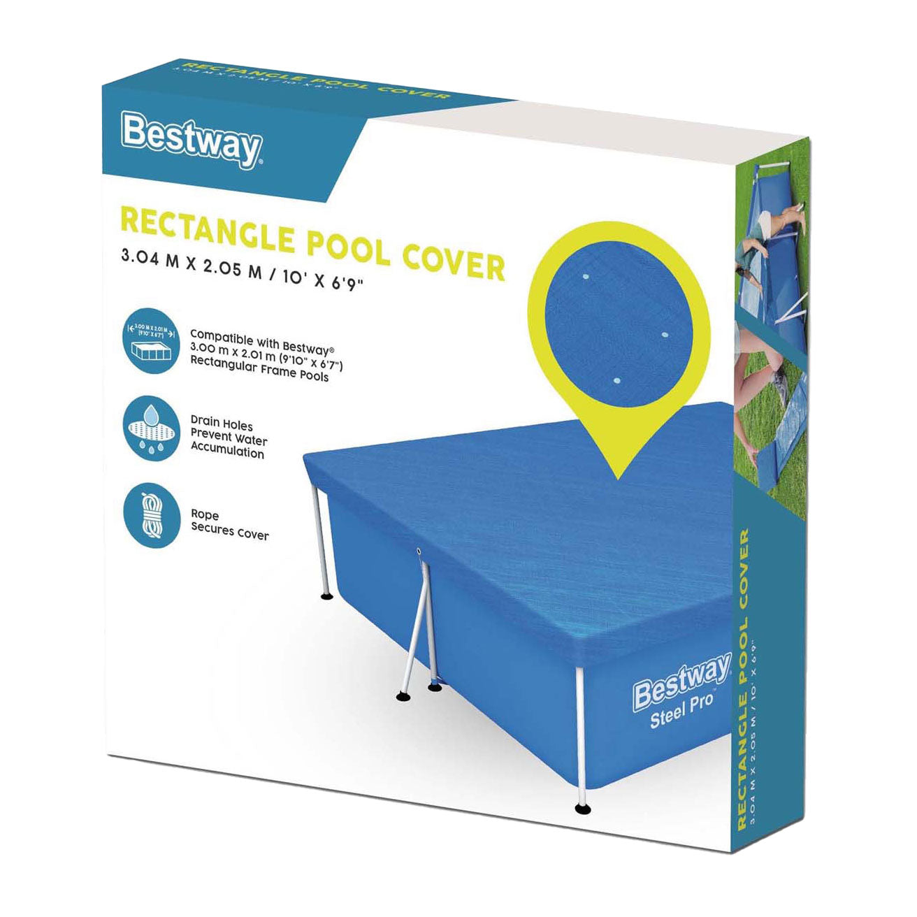 Bestway en acier rectangle 300 bleu