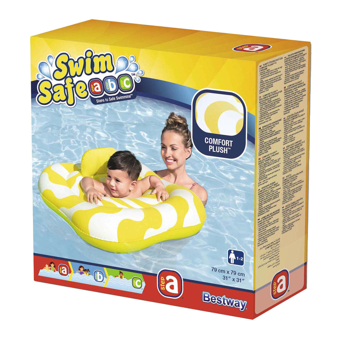 Bestway Sage de natation Comfort en peluche Wavy Square, 1-2 ans