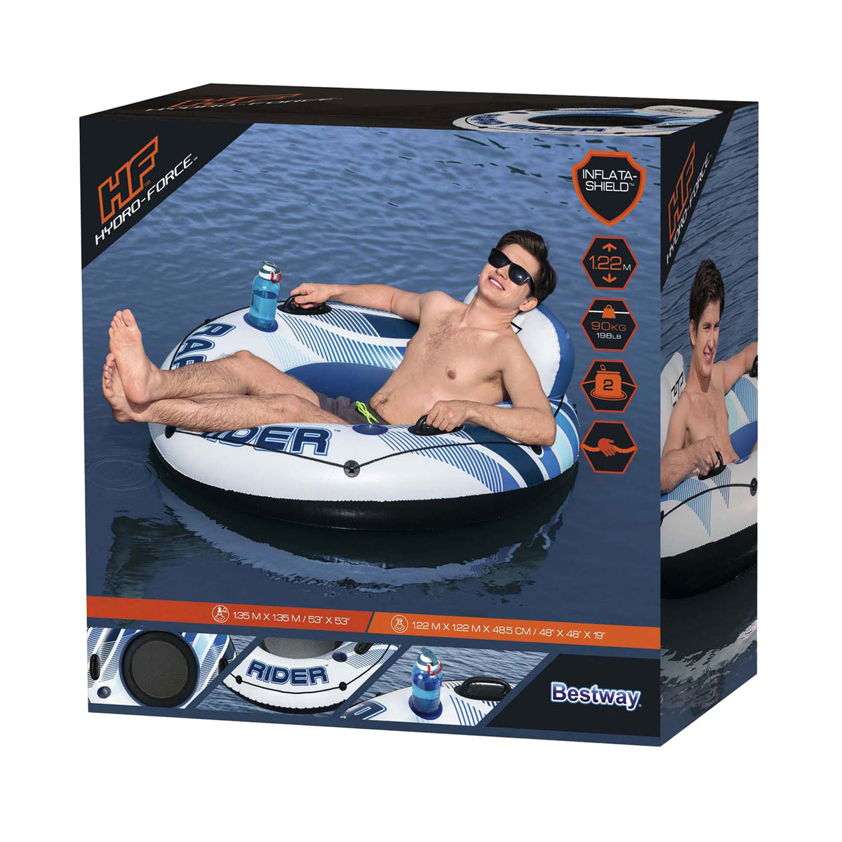 Bestway Hydro Force Rapid Rid Rider Single Tube Swimming Swimming, 122 cm
