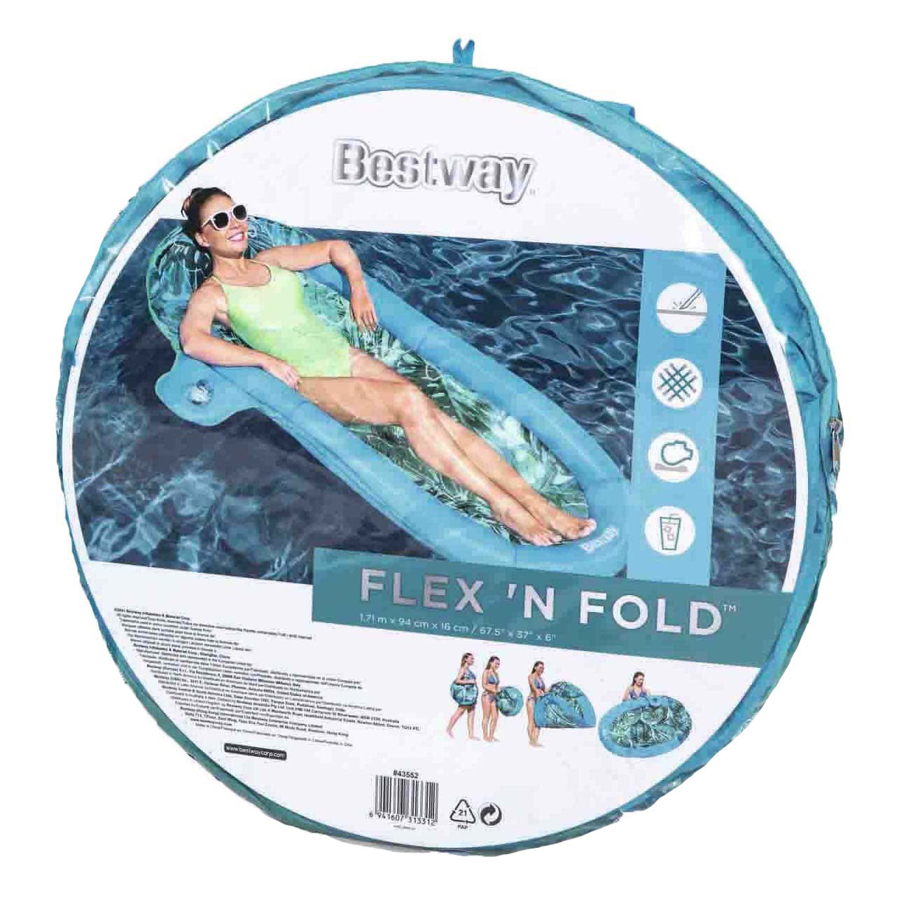 Bestway Flex 'N Fold Lounge Airbed, 171 cm