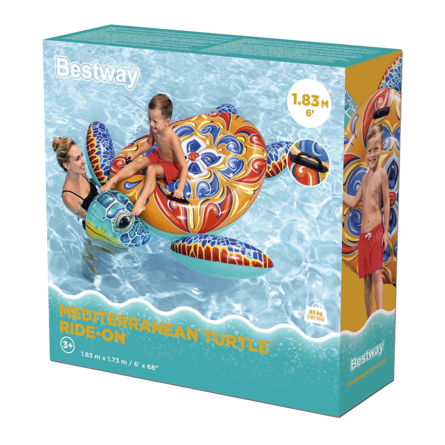 Turtle gonflable Méditerranée de Bestway Rider, 186 cm