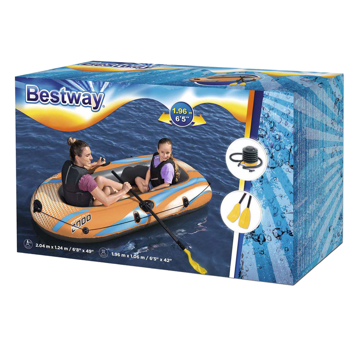 Bestway Kondor 2000 Boat gonflable ensemble 2 personnes orange